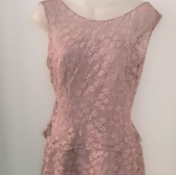 Vintage 60's Mauve Lace Sheath - Picture 3 of 4